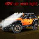 Square 48W LED Work Light 12V 24V Off Road Flood Spot Lamp For Car Truck SUV 4WD