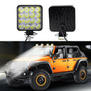 Square 48W LED Work Light 12V 24V Off Road Flood Spot Lamp For Car Truck SUV 4WD