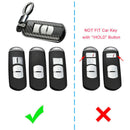 For Mazda 2013-2019 Carbon Fiber Hard Flip Key Fob Chain Shell Cover Acc FZU