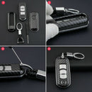 For Mazda 2013-2019 Carbon Fiber Hard Flip Key Fob Chain Shell Cover Acc FZU
