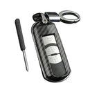 For Mazda 2013-2019 Carbon Fiber Hard Flip Key Fob Chain Shell Cover Acc FZU