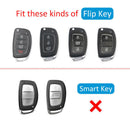 For Hyundai Sonata/Tucson/Elantra Carbon Fiber Flip Key Chain Hard She FQH