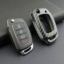 For Hyundai Sonata/Tucson/Elantra Carbon Fiber Flip Key Chain Hard She FQH