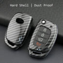 For Hyundai Sonata/Tucson/Elantra Carbon Fiber Flip Key Chain Hard She FQH