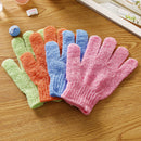 2x Exfoliating Body Scrub Gloves Shower Bath Mitt Loofah Skin Massage Spon VEG