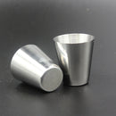 1 Set of 4PCS Tea Beer Coffee Wine Cups Mugs Stainless + Bag Travel Car FRS