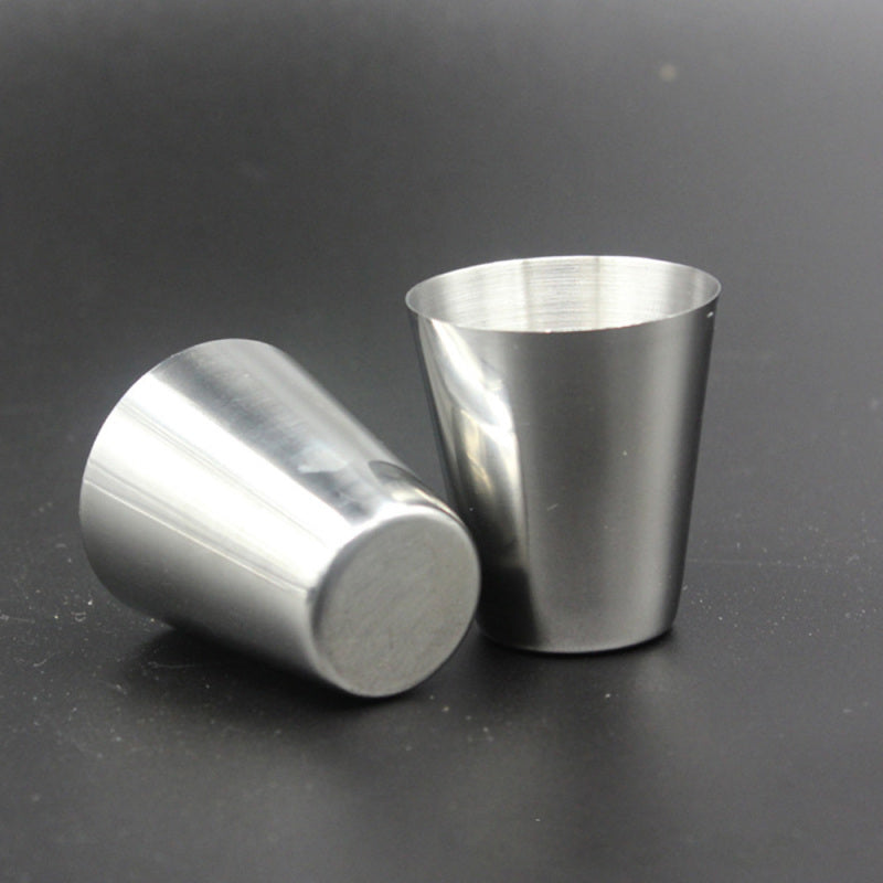 1 Set of 4PCS Tea Beer Coffee Wine Cups Mugs Stainless + Bag Travel Carry EIC