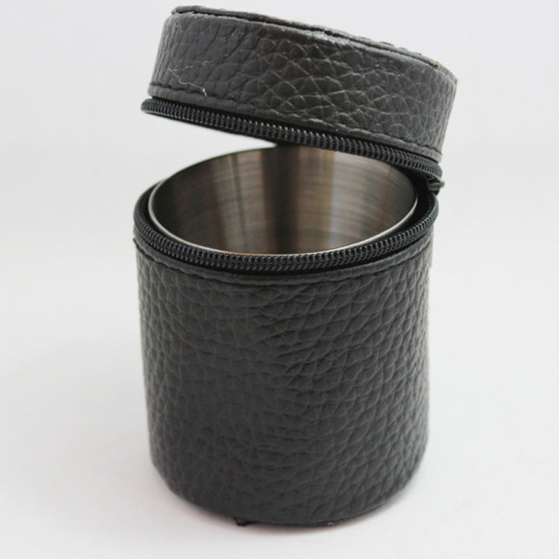 1 Set of 4PCS Tea Beer Coffee Wine Cups Mugs Stainless + Bag Travel Carry EIC