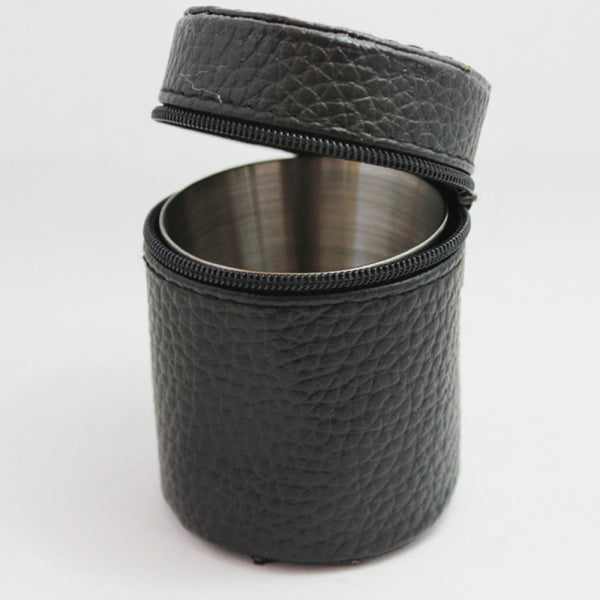 1 Set of 4PCS Tea Beer Coffee Wine Cups Mugs Stainless + Bag Travel Car FRS