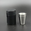 1 Set of 4PCS Tea Beer Coffee Wine Cups Mugs Stainless + Bag Travel Carry EIC