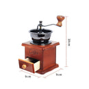 Classical Wooden Manual Coffee Grinder Stainless Steel Retro Spice Mini Bur Mill