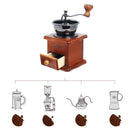 Classical Wooden Manual Coffee Grinder Stainless Steel Retro Spice Mini Bur Mill