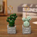 Cute Cactus Potted Plant Photo Card Memo Note Holder Clip Desktop Decors R YCD