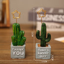 Cute Cactus Potted Plant Photo Card Memo Note Holder Clip Desktop Decors R YCD