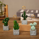 Cute Cactus Potted Plant Photo Card Memo Note Holder Clip Desktop Decors R YCD