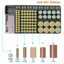 98 Grids Battery Storage Organizer Holder with Tester-Battery Rack Case Box