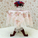 2pcs Dust-proof Rectangular Table Cover Decoration Pink Flower Lace Table  UHZ