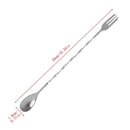 4XCocktail Drink Mixer Stainless Steel Stirring Mixing Spoon Ladle Mud TAD