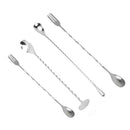 4XCocktail Drink Mixer Stainless Steel Stirring Mixing Spoon Ladle Muddler Bar