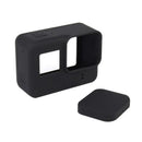Black Silicone Housing Case Protective + Lens Cap Cover For GoPro HERO 5 Camera