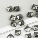 100 x 10mm Pyramid Studs Dark Grey Spots Spikes Rivets Punk Goth Leathe LGC