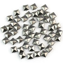 100 x 10mm Pyramid Studs Dark Grey Spots Spikes Rivets Punk Goth Leathe IKQ