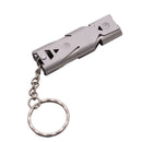 Stainless Steel Outdoor Camping Survival Double Tube Emergency Whistle Ke PIU