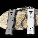 Stainless Steel Outdoor Camping Survival Double Tube Emergency Whistle Ke PIU