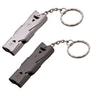 Stainless Steel Outdoor Camping Survival Double Tube Emergency Whistle Ke PIU