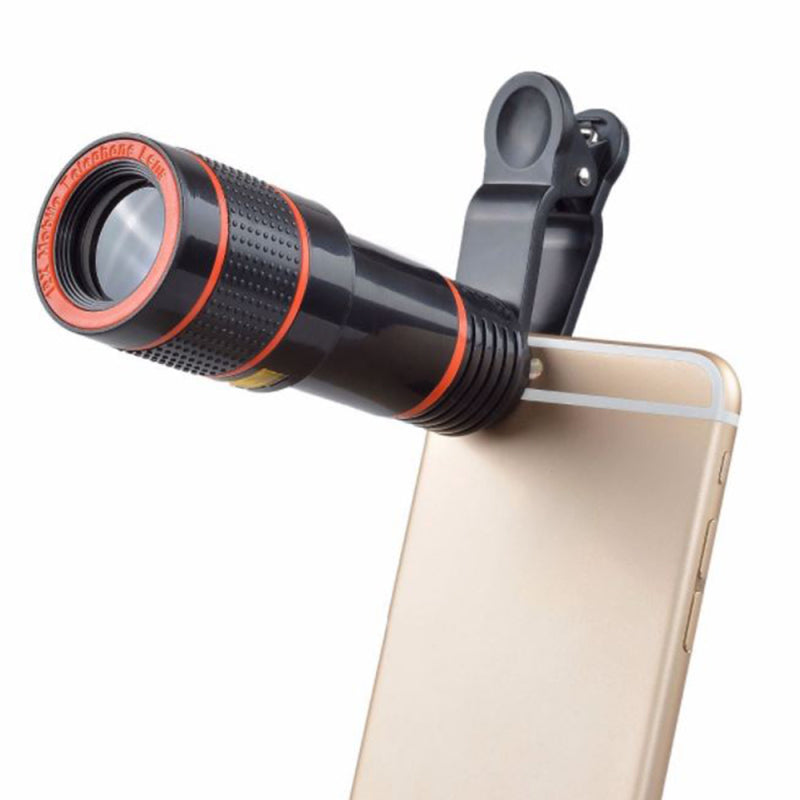 Universal HD 12x Optical Telescope Camera Lens Zoom Clip-on For Smartho RKE