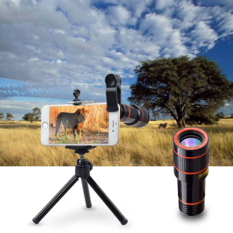 Universal HD 12x Optical Telescope Camera Lens Zoom Clip-on For Smartho RKE