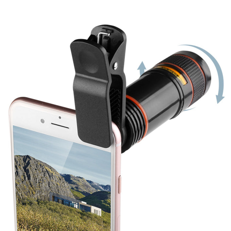 Universal HD 12x Optical Telescope Camera Lens Zoom Clip-on For Smartho RKE