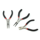 Set Of 3 Flat Round Nose Pliers Wire Side Cutters Beading Jewellery Making Tools