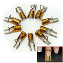 10pcs Durable Chic Golden Reusable Nail Art Tips Extension Guide Form Tool fds