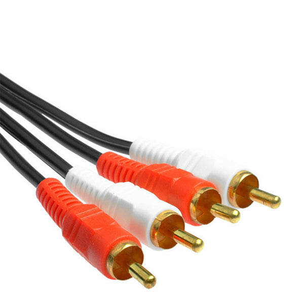 1.5m Twin RED WHITE 2x RCA PHONO Audio LEFT RIGHT Cable Male to Male Le APP