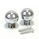 2 x Premium Metal BALL Drawer Knobs Pull Handle Cupboard Cabinet Door Fur UHL