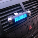 Blue Backlight Clip-on Clock Thermometer Calendar Car Auto Bicycle Digital YGV