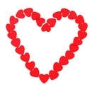 100Pcs  Mini Wooden Red Love Heart Sponge Stickers Del Fridge/Wall Decor fg