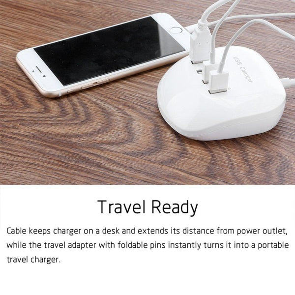 4-Port 3.4A DC 5V USB HUB Phone Desktop Charger Fast Charge Station Adapter DPF