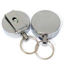 Stainless Steel Retractable Key Chain Recoil Keyring Belt Pull Heavy Cor JWM