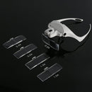 Headband Headset LED Head Lamp Jeweler Magnifier Magnifying Glass Loupe fdg