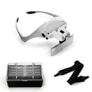 Headband Headset LED Head Lamp Jeweler Magnifier Magnifying Glass Loupe fdg