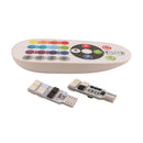 2 Pcs T10 6SMD 5050 RGB LED Car Dome Reading Light Lamp Bulb w/ Remote EET