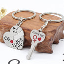 Romantic Couple Keychain Keyring Keyfob Valentine's Day Lover Gift Heart K LGD