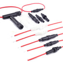 10X AGC Fuse Holder Case In-Line Black Red Plastic Screw Type With Wire  RCT
