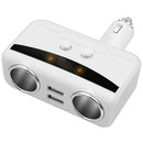 2-Way Car Cigarette Lighter Socket Splitter 12V Dual USB Car Charger Adapt QND