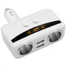 2-Way Car Cigarette Lighter Socket Splitter 12V Dual USB Car Charger Adapt QND