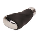 Black PU Leather Metal Chrome Car Auto Shifter Gear Knob Head Manual Au PNJ