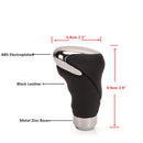 Black PU Leather Metal Chrome Car Auto Shifter Gear Knob Head Manual Au PNJ