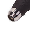 Black PU Leather Metal Chrome Car Auto Shifter Gear Knob Head Manual Au PNJ